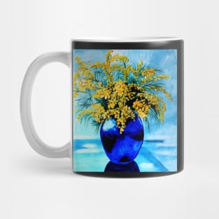 Wattle in Blue Vase Mug